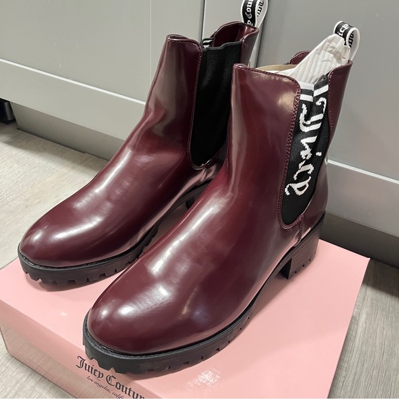 Juicy Couture One-Up A Burgundy Ankle Chelsea Booties, 10M - Picture 5 of 10